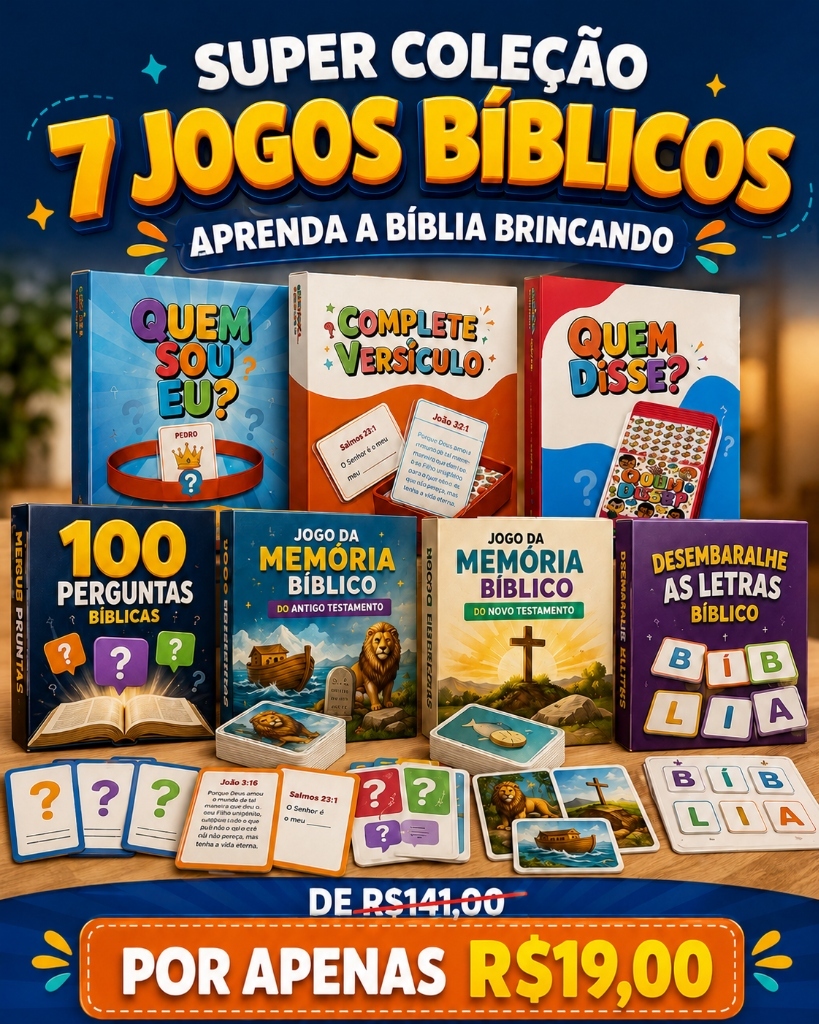 Super Coleção com 7 Jogos Bíblicos por R$19,00